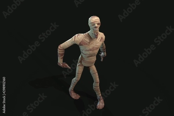 Fototapeta Fantasy character Mummy - 3D render, on dark background