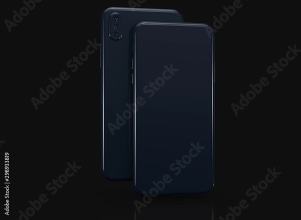 Obraz New smartphone with blank screen isolated Flat 3d