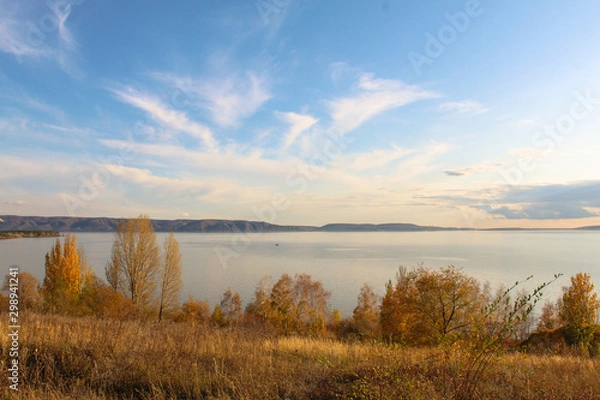 Fototapeta sunset over lake
