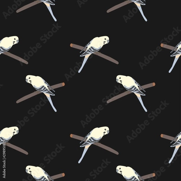 Obraz Seamless hand drawn pattern with beautiful couple of birds