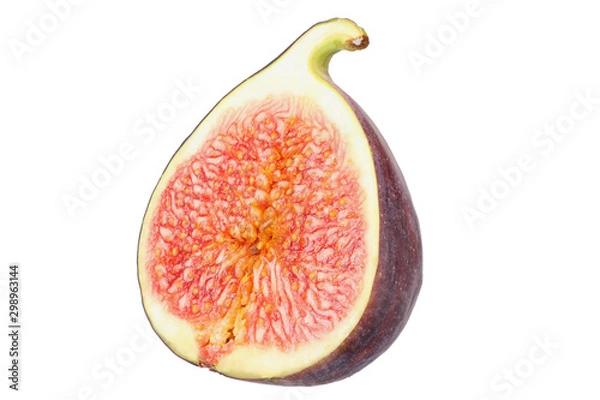 Fototapeta slice of fig isolated on white background