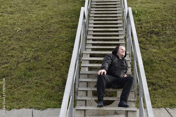 Obraz man on the bridge