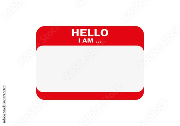 Obraz Hello, I am..., Sticker Vector, Orange Color