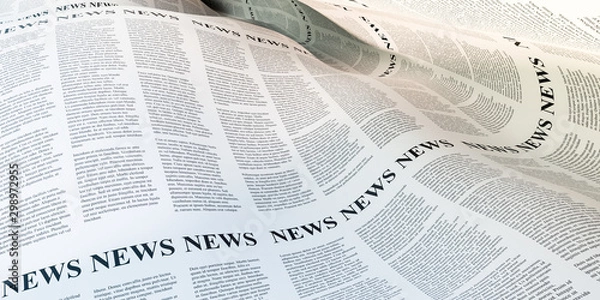 Fototapeta Abstract newspaper background, original 3d rendering