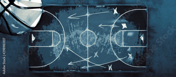 Fototapeta Basketball banner background. Abstract basketball background with copy space.