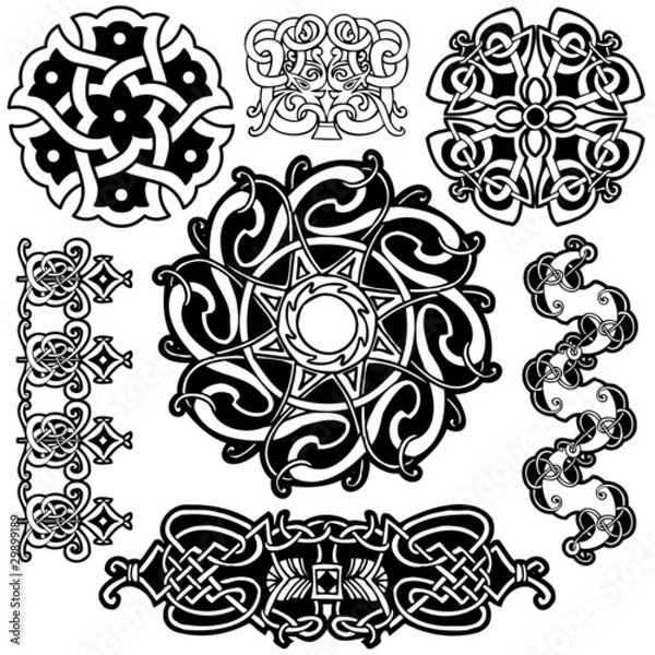 Obraz Celtic vector art-collection on a white background.