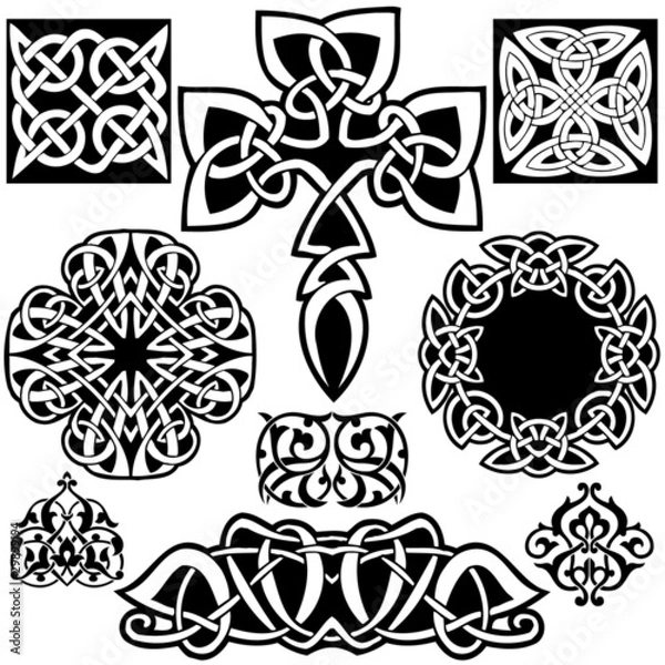 Obraz Celtic vector art-collection on a white background.