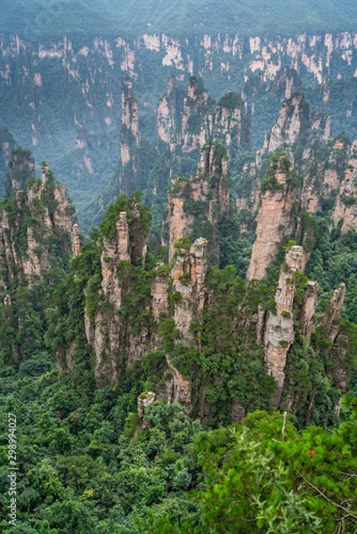 Fototapeta Stone pillars of Tianzi mountains in Zhangjiajie National Park
