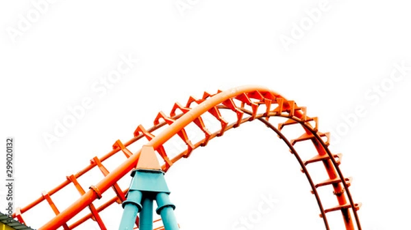 Obraz roller coaster on white background
