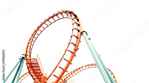 Obraz roller coaster on white background