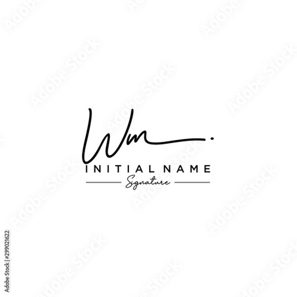 Fototapeta Letter WM Signature Logo Template Vector