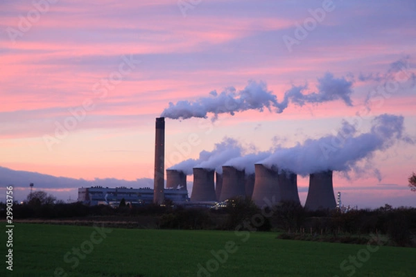 Obraz Drax Power Station at sunset