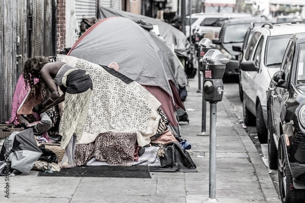 Obraz skid row in los angeles, california
