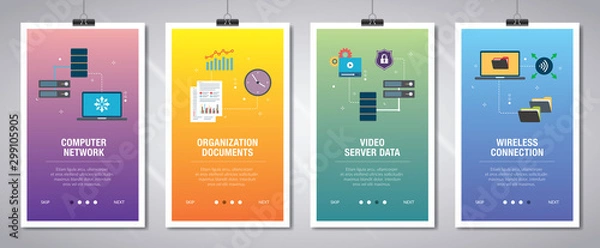 Fototapeta Internet banner set of technology, internet and computers icons.