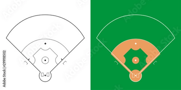 Obraz Baseball field illustration