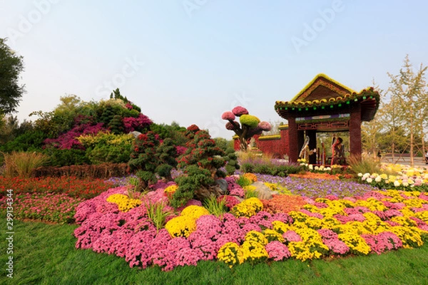 Fototapeta Chinese classical architecture is in a park