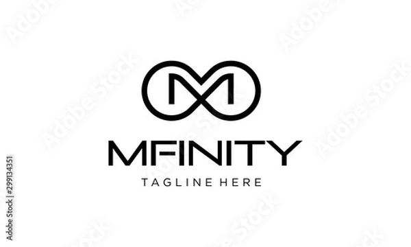 Fototapeta Infinity Infinite Loop Mobius Motion Limitless with Initial Letter M Logo Design