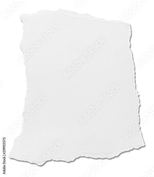 Fototapeta white paper ripped message torn