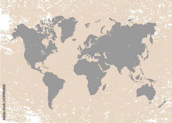 Fototapeta World map with grunge texture. Abstract composition