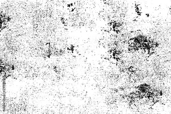 Fototapeta Grunge black and white. Abstract monochrome background. Vector pattern of scratches, chips, scuffs. Vintage worn surface. Old wall texture
