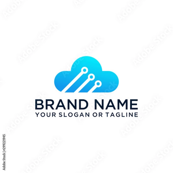 Fototapeta cloud logo design vector template