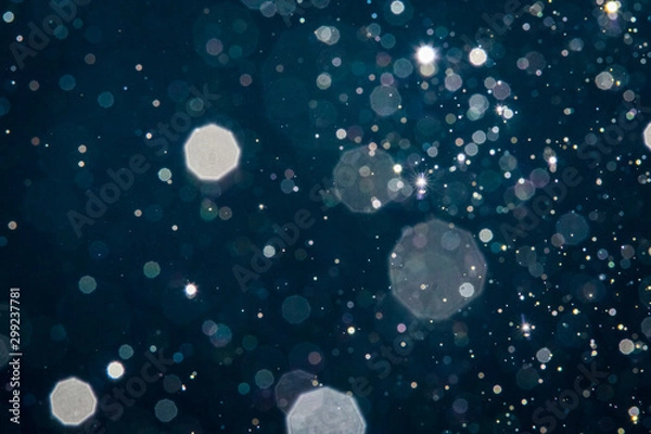 Obraz Abstract blue light blur bokeh circles