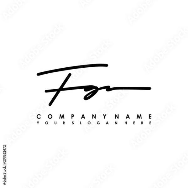 Fototapeta FG initials signature logo. Handwriting logo vector templates. Logo for business, beauty, fashion, signature