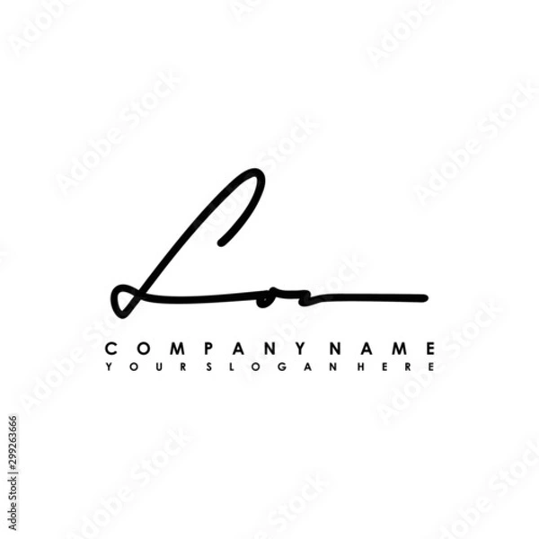 Fototapeta LO initials signature logo. Handwriting logo vector templates. Logo for business, beauty, fashion, signature