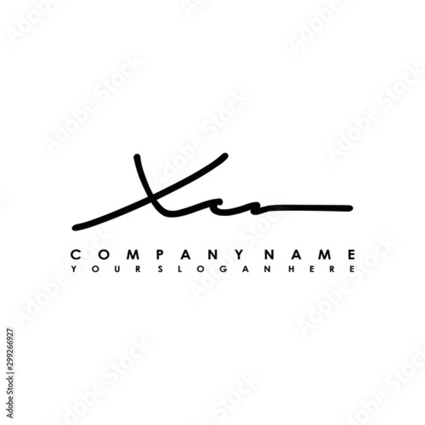 Fototapeta XC initials signature logo. Handwriting logo vector templates. Logo for business, beauty, fashion, signature