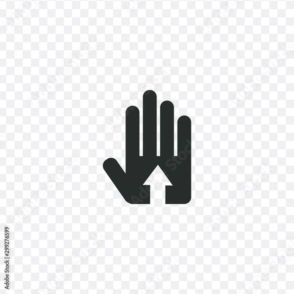 Fototapeta hand with arrow up. Stock Vector illustration isolated on white background.