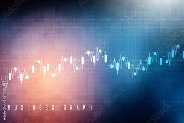 Fototapeta 2d rendering Stock market online business concept. business Graph 