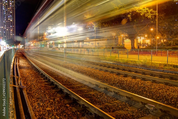 Obraz Speedy Train Transparent Light Trails