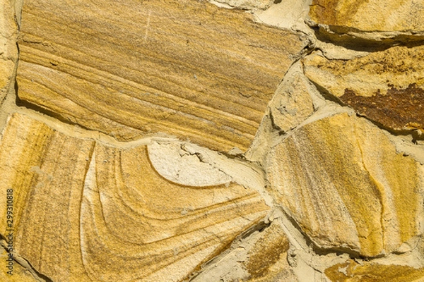 Obraz Texture of beautiful sandstone masonry of modern time. Close up