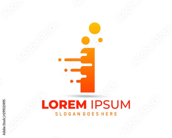 Fototapeta Dots Letter I Logo. I Letter Design Vector with Dots.