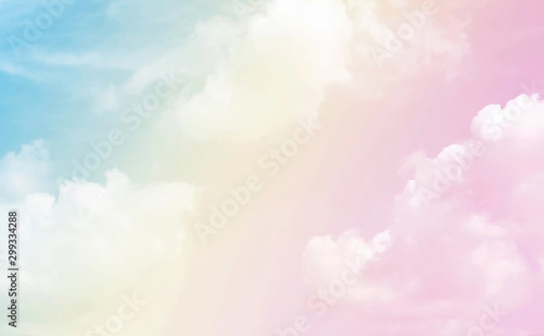 Obraz Pastel gradient blurred sky, A soft cloud, background texture concept.