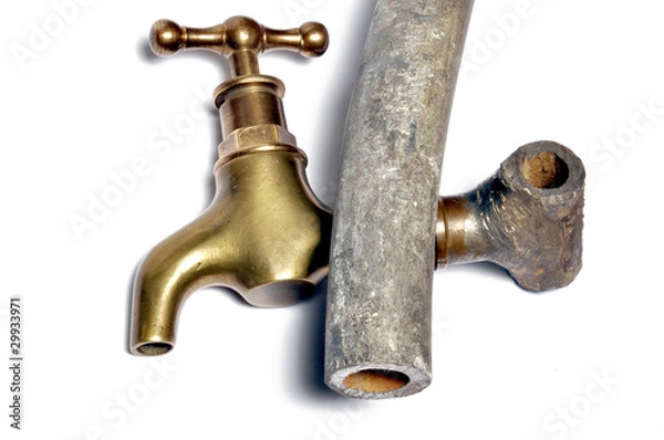 Obraz tuyau d'arrivée d'eau en plomb