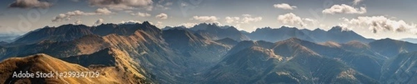 Obraz Piękny jesienny krajobraz panoramiczny z widokiem na Tatry