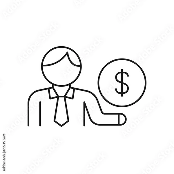 Fototapeta investor - minimal line web icon. simple vector illustration. concept for infographic, website or app.