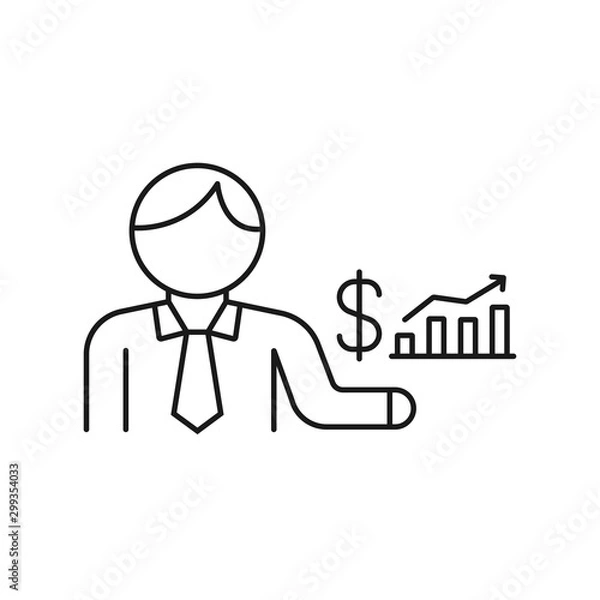 Fototapeta broker - minimal line web icon. simple vector illustration. concept for infographic, website or app.