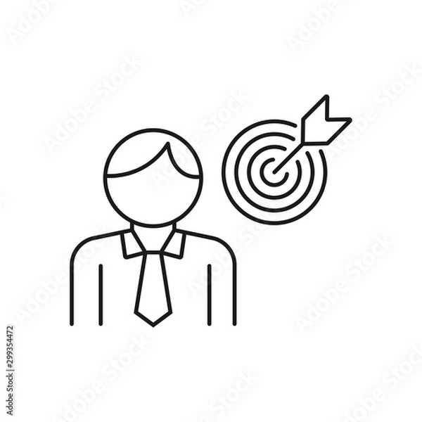 Fototapeta target - minimal line web icon. simple vector illustration. concept for infographic, website or app.