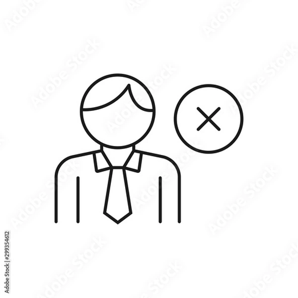 Fototapeta wrong user - minimal line web icon. simple vector illustration. concept for infographic, website or app.