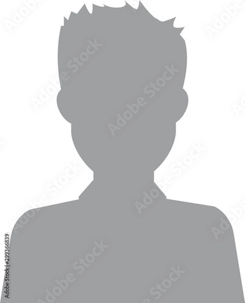 Fototapeta Default avatar profile icon. Grey photo placeholder. Hand drawn, modern, man avatar profile icon (or portrait icon). User flat avatar icon, sign, profile male symbol.