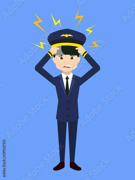 Obraz Pilot - with Worried Face