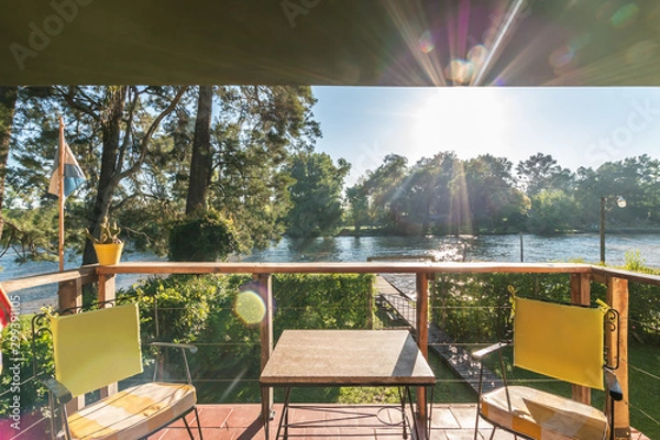 Obraz Superbbalcony view to the river