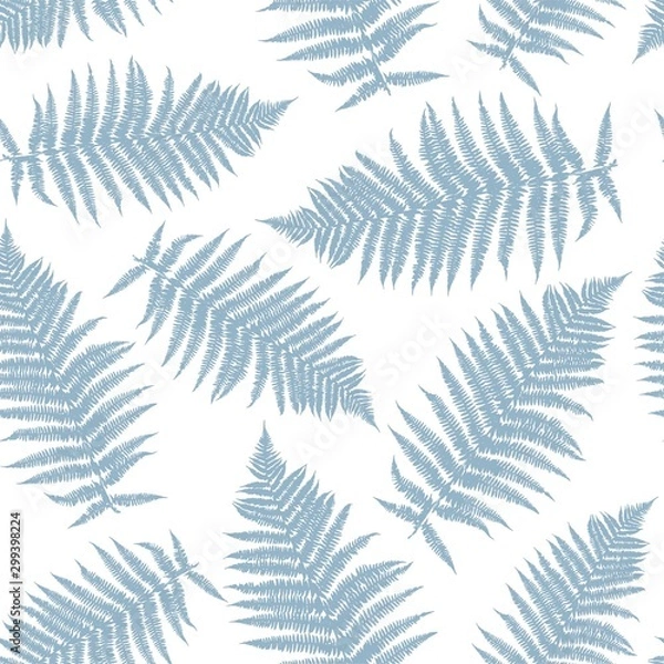 Fototapeta Seamless vector pattern with fern leaves