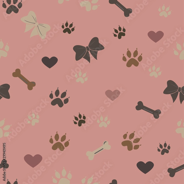 Obraz Seamless Dog Paw Pattern