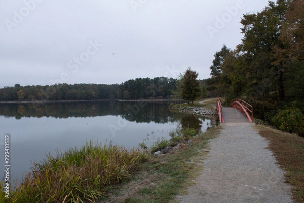 Obraz wooden bridge over the river