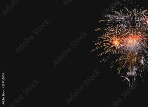 Fototapeta Abstract colored firework background with free space for text