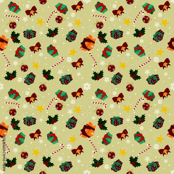 Fototapeta Seamless Christmas greetings card 