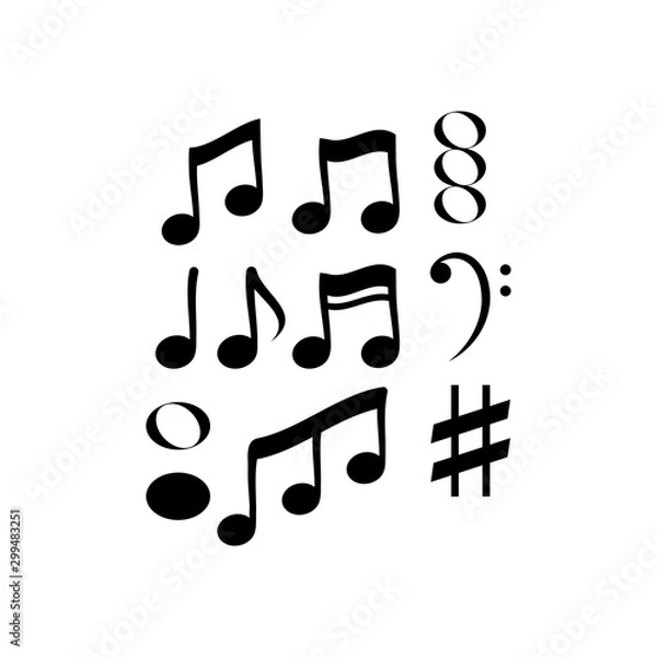Obraz note music vector illustration